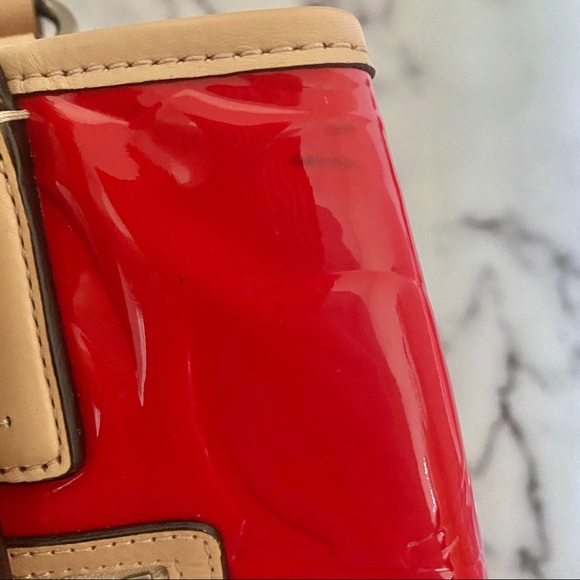 Coach Signature Embossed Patent Leather Handbag - Picture 12 of 13